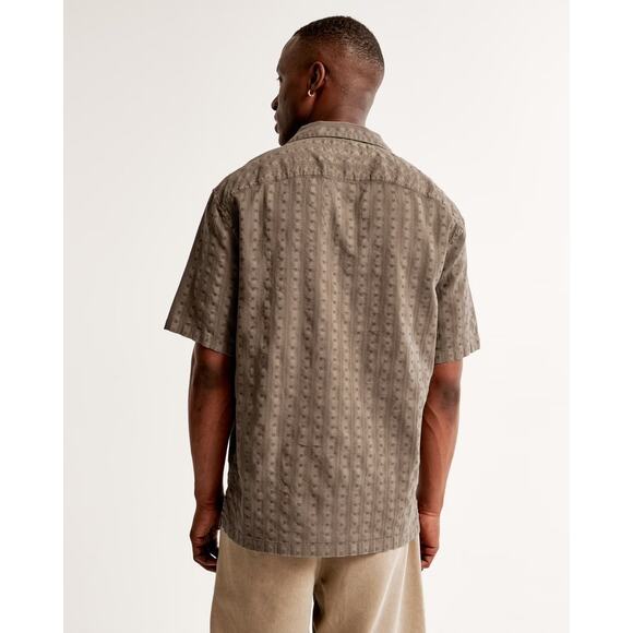 Abercrombie Blue Tonal Floral Camp Collar Shirt XL - Picture 6 of 9